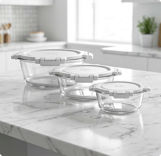 Glass trays on pedestal