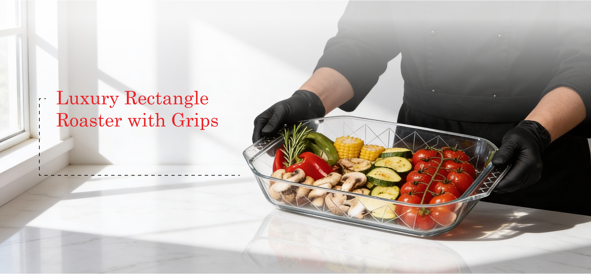 Luxury Rectangle Roaster with Grips
