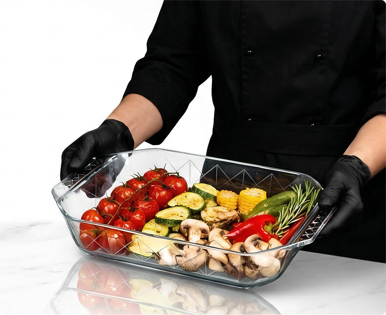 Rectangle roaster with grips